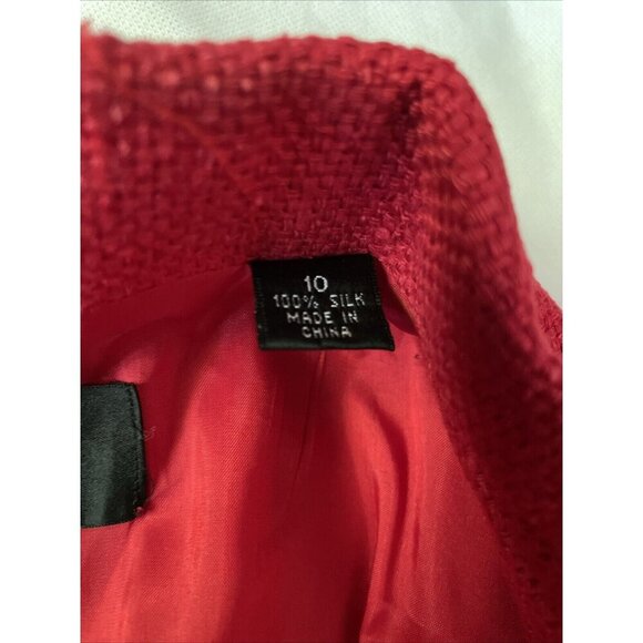 Ellen Tracy Red Blazer Womens S Single Button Front With Pockets Lightweight Cla - Picture 11 of 13